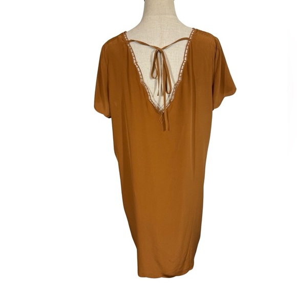 Sezane Annabella 100% Silk Openwork Scalloped Shift Dress Sz:44/US12 PLEASE READ - Picture 8 of 11